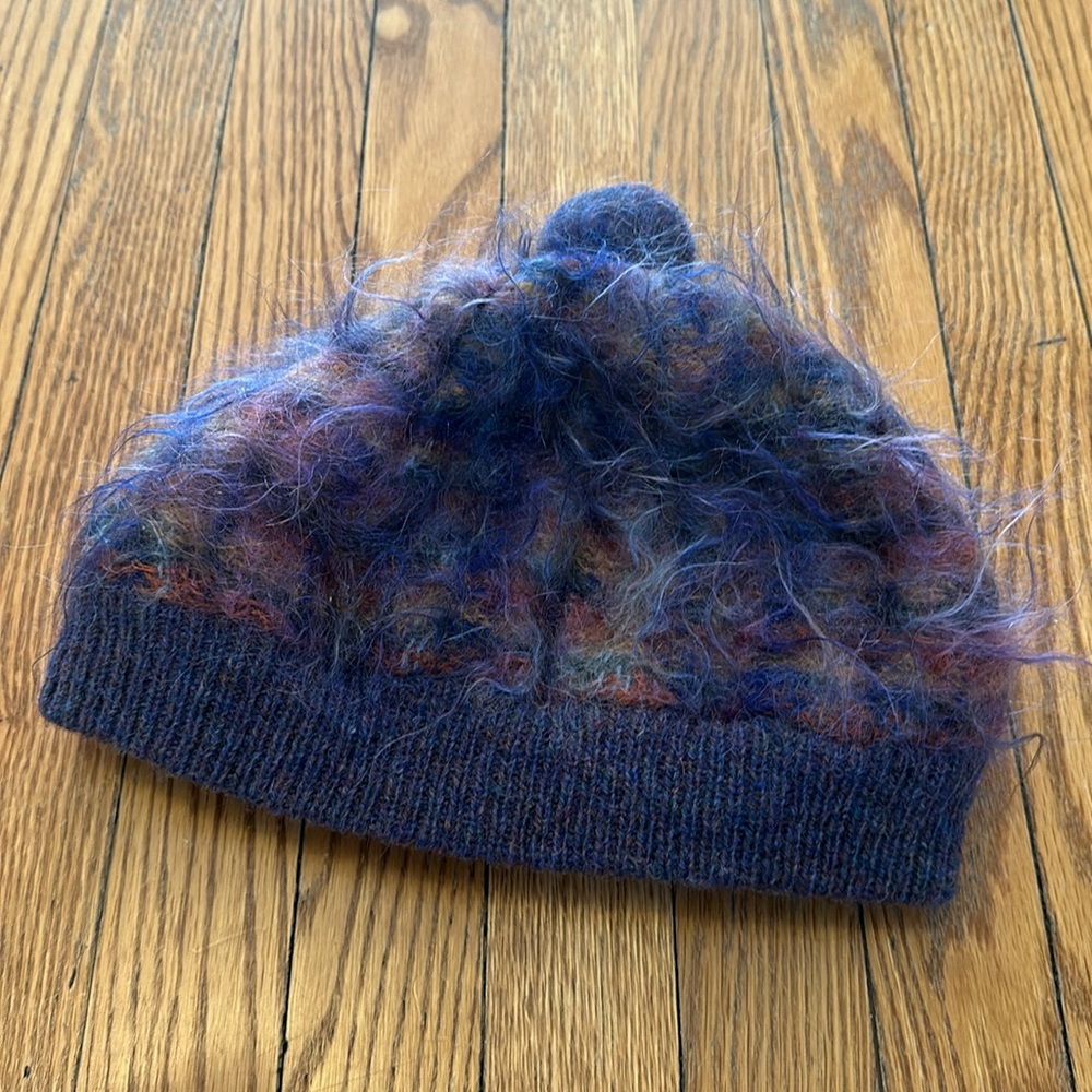 Vintage Tam Wool Mid Century Hat Ireland Plaid Pom-Pom